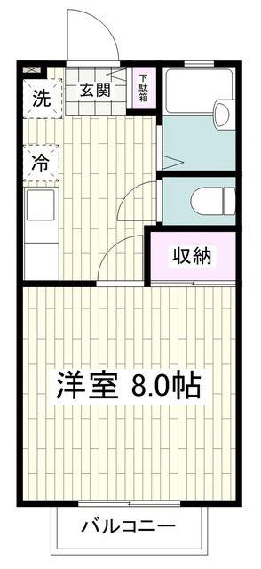 泉リバーヒルズ(1K/1階)の間取り写真