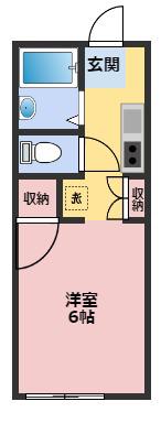 カーサクレスト(1K/2階)の間取り写真