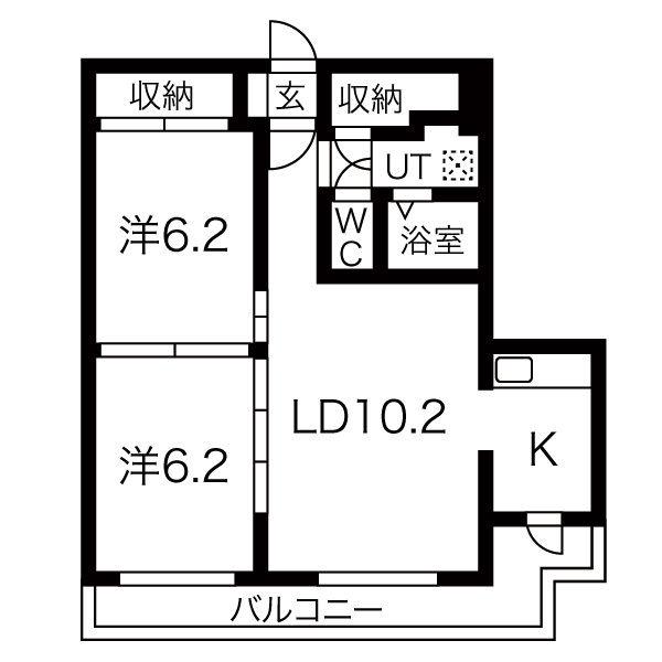 エイトプリンス山鼻(2LDK/5階)の間取り写真