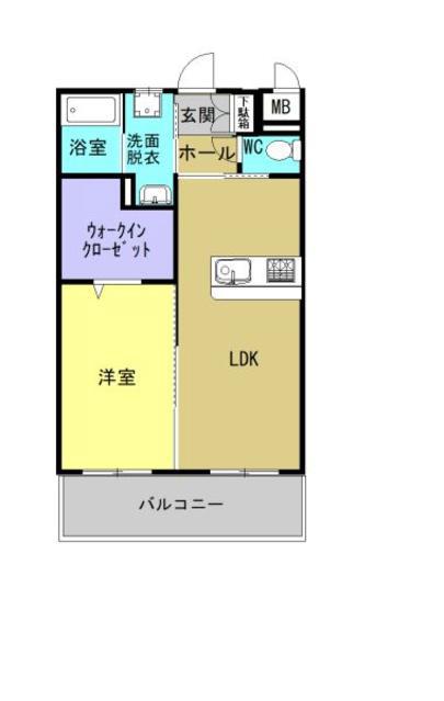 オーシャンハイツ参番館(1LDK/5階)の間取り写真