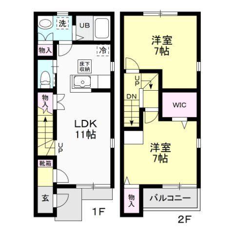 AKB R&A(2LDK/1階)の間取り写真