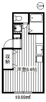 ハイマァト壱番館(ワンルーム/1階)の間取り写真