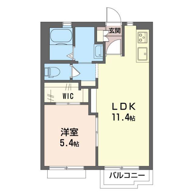 コートピア港南B(1LDK/1階)の間取り写真