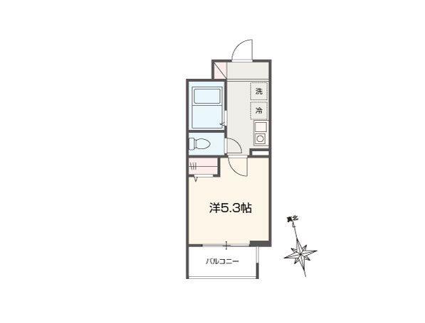 MELLAS青梅II(1K/3階)の間取り写真