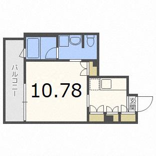 ラフィネタワー札幌南3条(1K/4階)の間取り写真