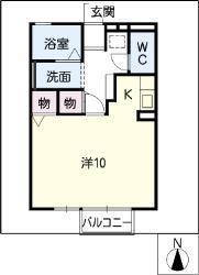 ラピスリーオ(ワンルーム/1階)の間取り写真