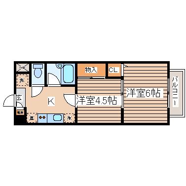 ファーストハイツ(2K/4階)の間取り写真