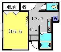 ぽっぽ荘(1K/1階)の間取り写真