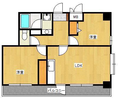 ラフィーネ 小倉(2LDK/4階)の間取り写真
