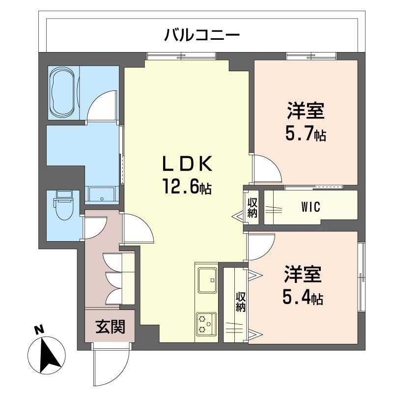 KOB10(2LDK/2階)の間取り写真