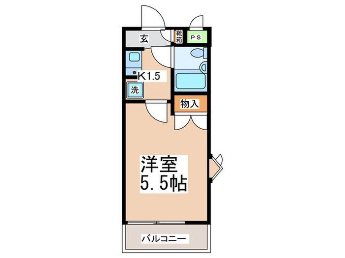 クロノス座間(1K/2階)の間取り写真