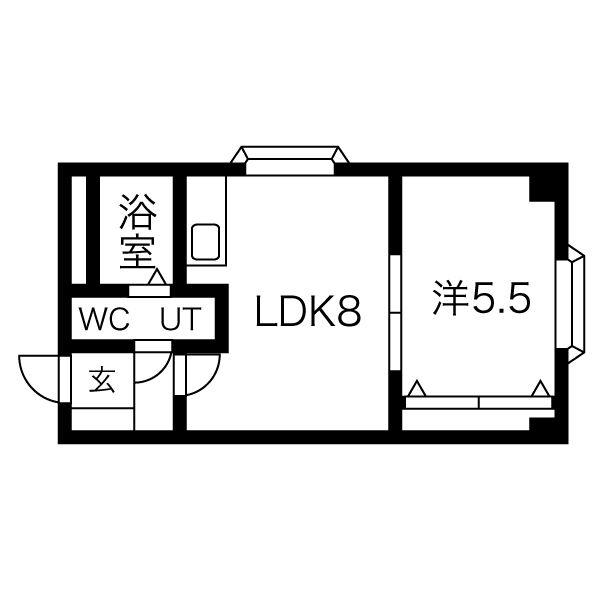 アステリア (1LDK/2階)の間取り写真