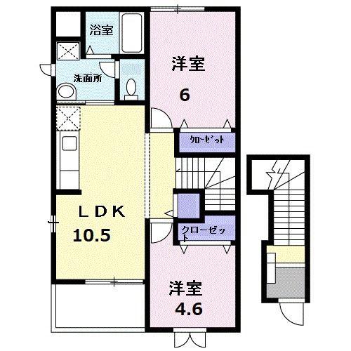 コンステラシオン(2LDK/2階)の間取り写真