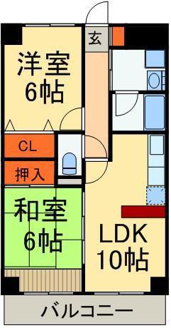 タトヨビル(2LDK/2階)の間取り写真