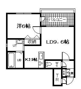 フロスティームーンA(1LDK/1階)の間取り写真
