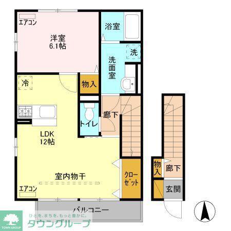 ドルチェ15(1LDK/2階)の間取り写真
