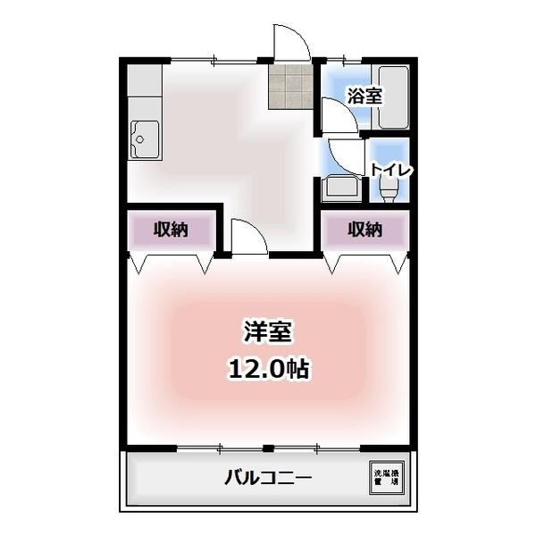 ウィング宮前(1DK/2階)の間取り写真