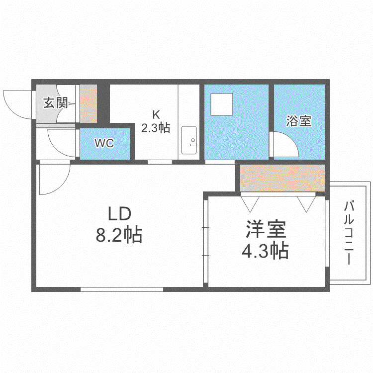 BLANC CASSE N11(1LDK/1階)の間取り写真