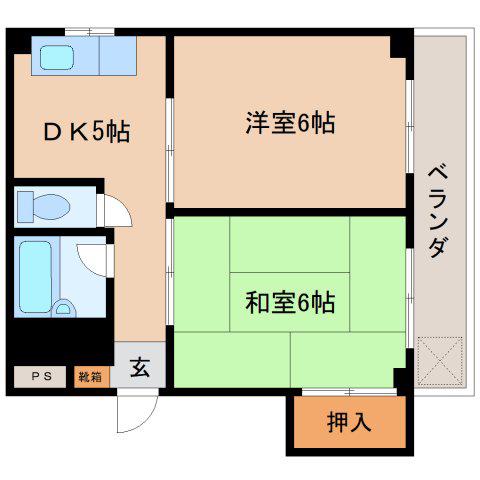 ダイワ第三マンション(2DK/3階)の間取り写真