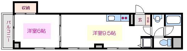メゾンド錦糸町(1LDK/4階)の間取り写真