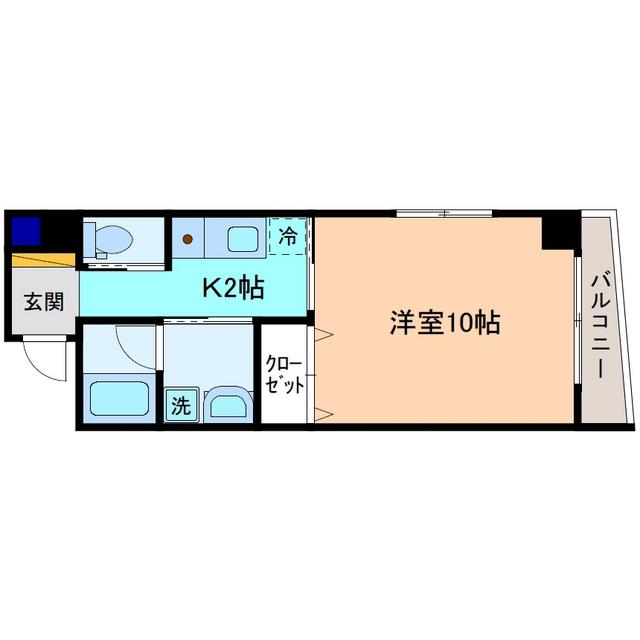 ラ・ペジブル金沢(1K/7階)の間取り写真