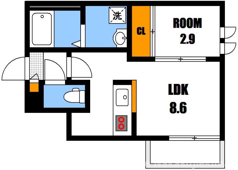 REGALESTビリオン(1LDK/1階)の間取り写真