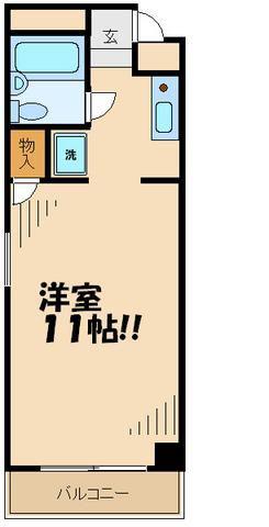 TIKビル(ワンルーム/8階)の間取り写真