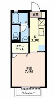 CASA FELICE(1K/2階)の間取り写真