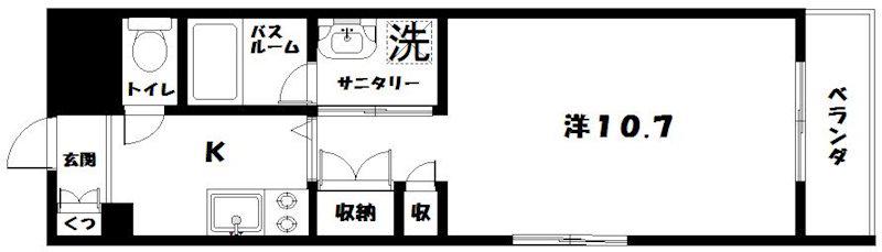 サンアーツ(1K/3階)の間取り写真