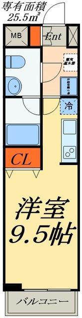 クレスト南千住(ワンルーム/7階)の間取り写真
