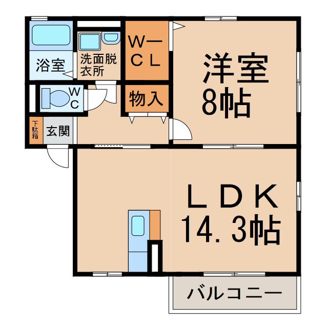 フォレスタI(1LDK/1階)の間取り写真