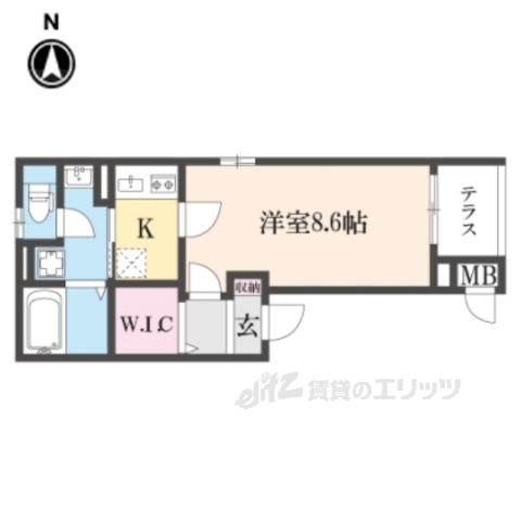 プログレNオメガ(1K/1階)の間取り写真