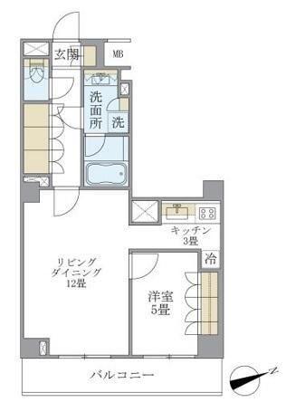 ブリリアイスト北沢(1LDK/3階)の間取り写真