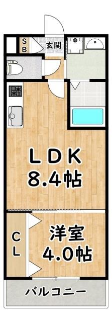 H-MAISON御幣島I(1LDK/1階)の間取り写真