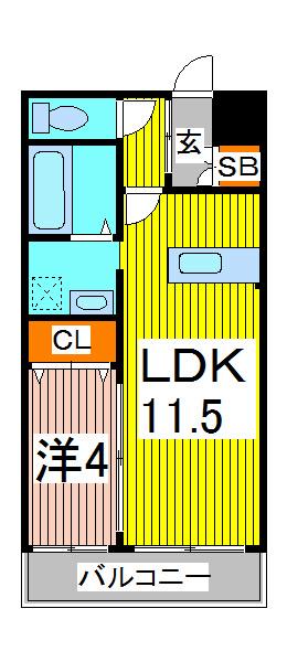 デュアリス川口(1LDK/3階)の間取り写真