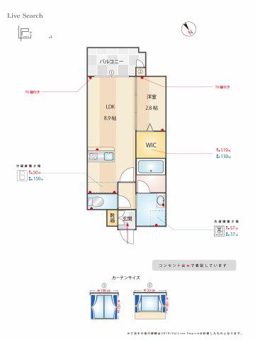 エンクレスト博多LIBERTY(1LDK/6階)の間取り写真