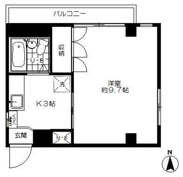 荒井マンション(1K/4階)の間取り写真
