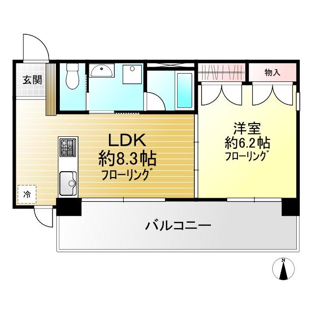 VIZAVI(1LDK/2階)の間取り写真