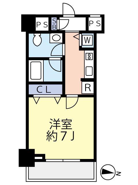 スカイコートパレス大島(1K/9階)の間取り写真