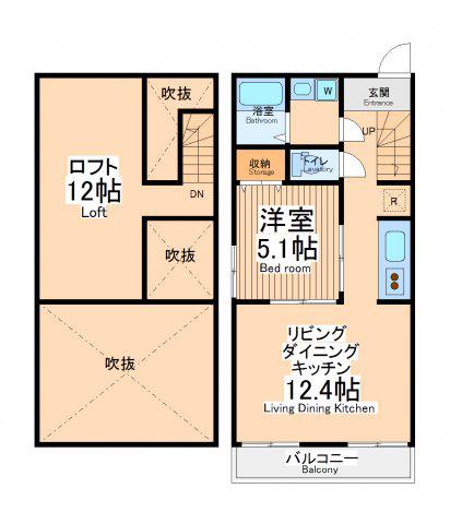 トレイズ(1LDK/1階)の間取り写真