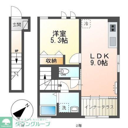 ワイズ・シャムロック(1LDK/2階)の間取り写真