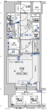 エスリード大阪城テラス(1K/8階)の間取り写真