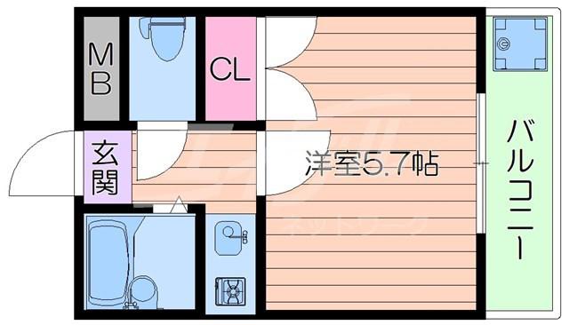 ナポレオン1世(1K/3階)の間取り写真