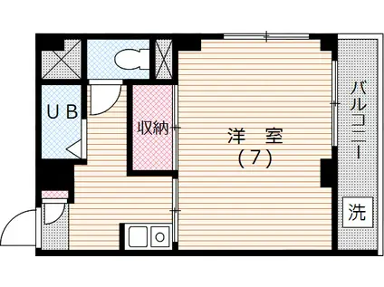 サンシティ春日(1K/3階)の間取り写真