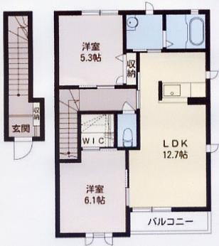 マノワール(2LDK/2階)の間取り写真