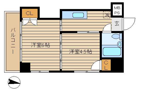町田ビル(2K/2階)の間取り写真