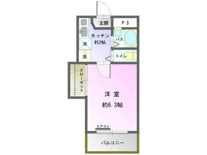 ガーディニアゴトウ(1K/2階)の間取り写真