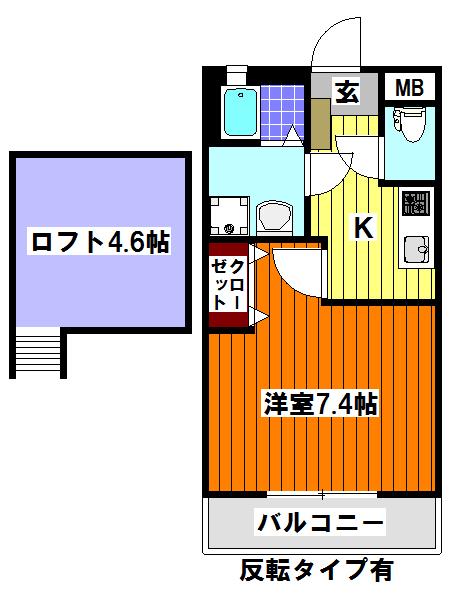 パレットハウス(1K/2階)の間取り写真
