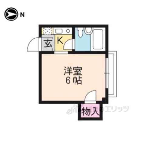 第5衣笠ビル(1K/2階)の間取り写真