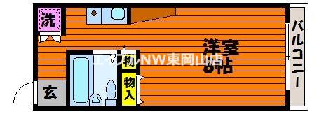 アクティブイン高島(ワンルーム/2階)の間取り写真
